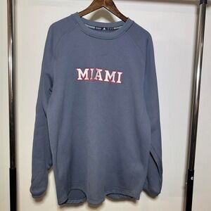 Adidas Miami Gray Long Sleeve Crewneck Sweatshirt Size XL Baseball College